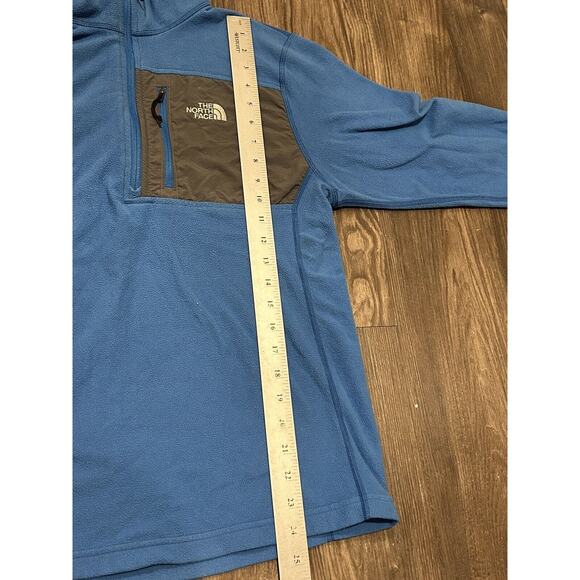 The North Face Fleece Pullover Quarter Zip Jacket Blue Outdoors Men's small - Picture 5 of 8